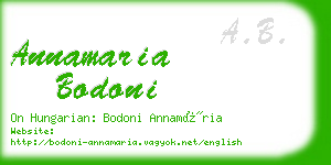 annamaria bodoni business card